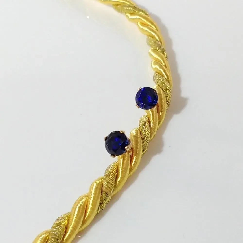 Blue Sapphire 5mm Earrings Gold Filled Post